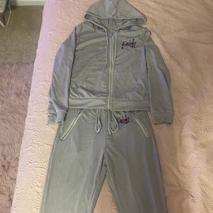 Small pant & jacket, gray “PINK” track suit combo. Faux PINK Victoria Secret!!